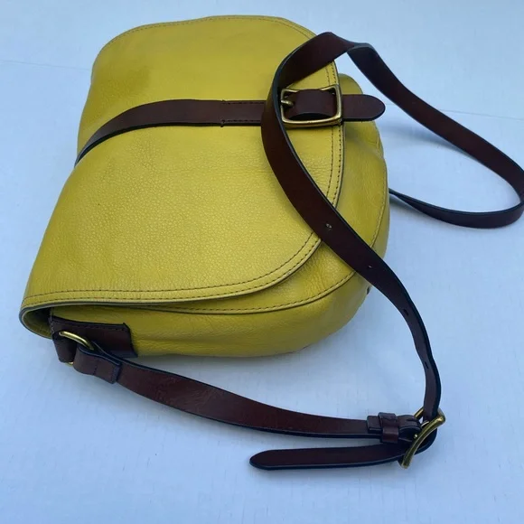 Yellow Leather Crossbody Bag - Picture 12 of 16